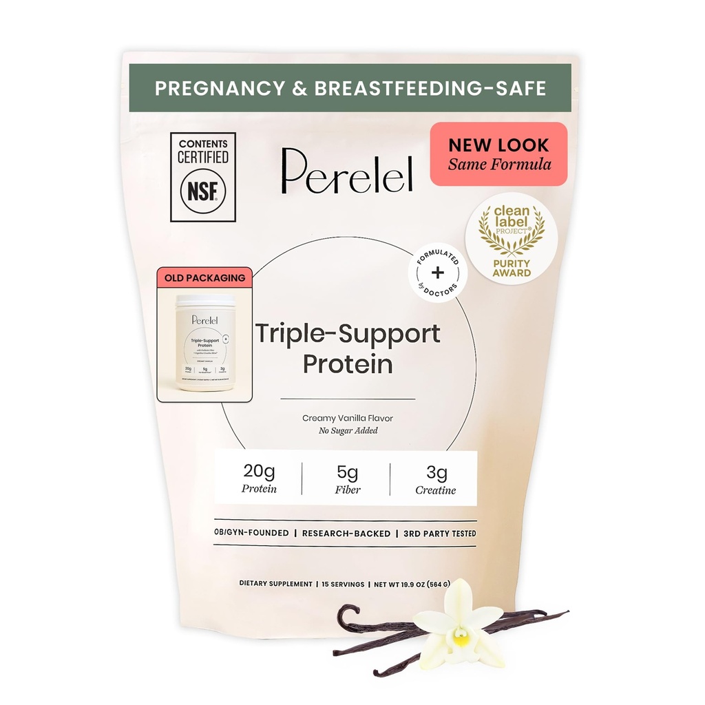 Perelel Triple-Dep Bitkileri Protein Tozu, Kremy Vanilla, 20g Vegan Protein Tozu, 3g Kretine Monohidrat ve 5g Prebiyotik Fiber, Süt Free, No Sugar Eklenme, 15 Day Supply Vanilla, 20g Vegan Protein Tozu, 3g Kretine Monohidrat ve 5g Prebiyotik Fiber,