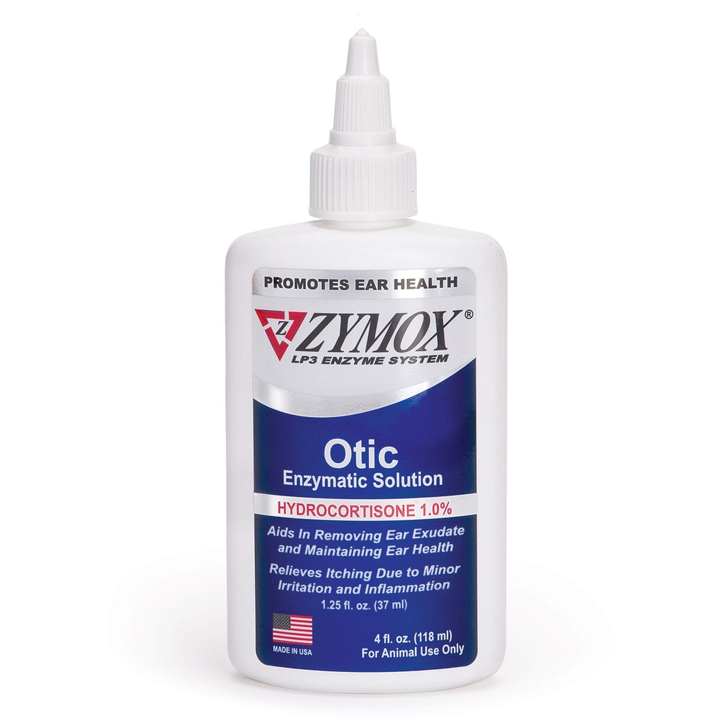 Zymox Otic Enzymatic Solution for Dogs and Cats to Soothe Ear Enfeksiyons with 1 Hydrocortisone for Itch Relief, 4oz
