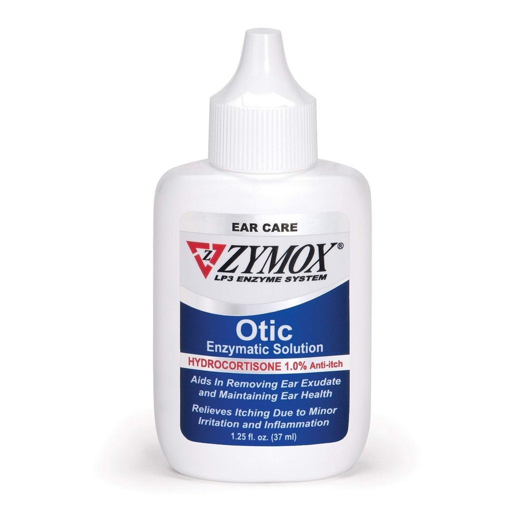 Zymox Otic Enzymatic Solution for Dogs and Cats to Soothe Ear Enfeksiyons with 1 Hydrocortisone for Itch Relief, 1.25oz