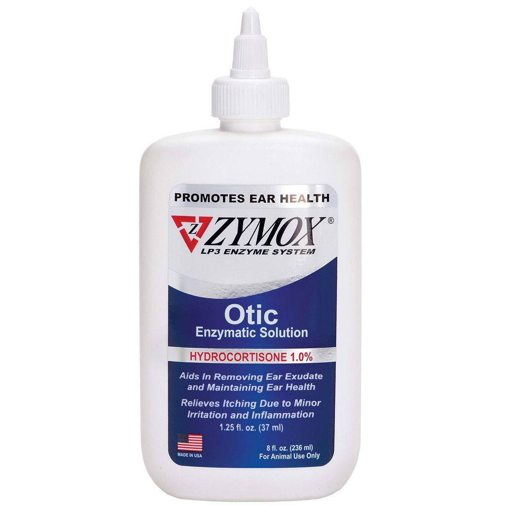 Zymox Otic Enzymatic Solution for Dogs and Cats to Soothe Ear Enfeksiyons with 1 Hydrocortisone for Itch Relief, 8oz