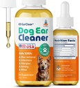 Pup Labs Ear Clear, Natural Dog Ear Temiz ve Köpekler için Enfeksiyon Tedavisi, Dog Drops for Itching, Irritation, & Wax Build-Up, 1 oz Şişe with Dropper