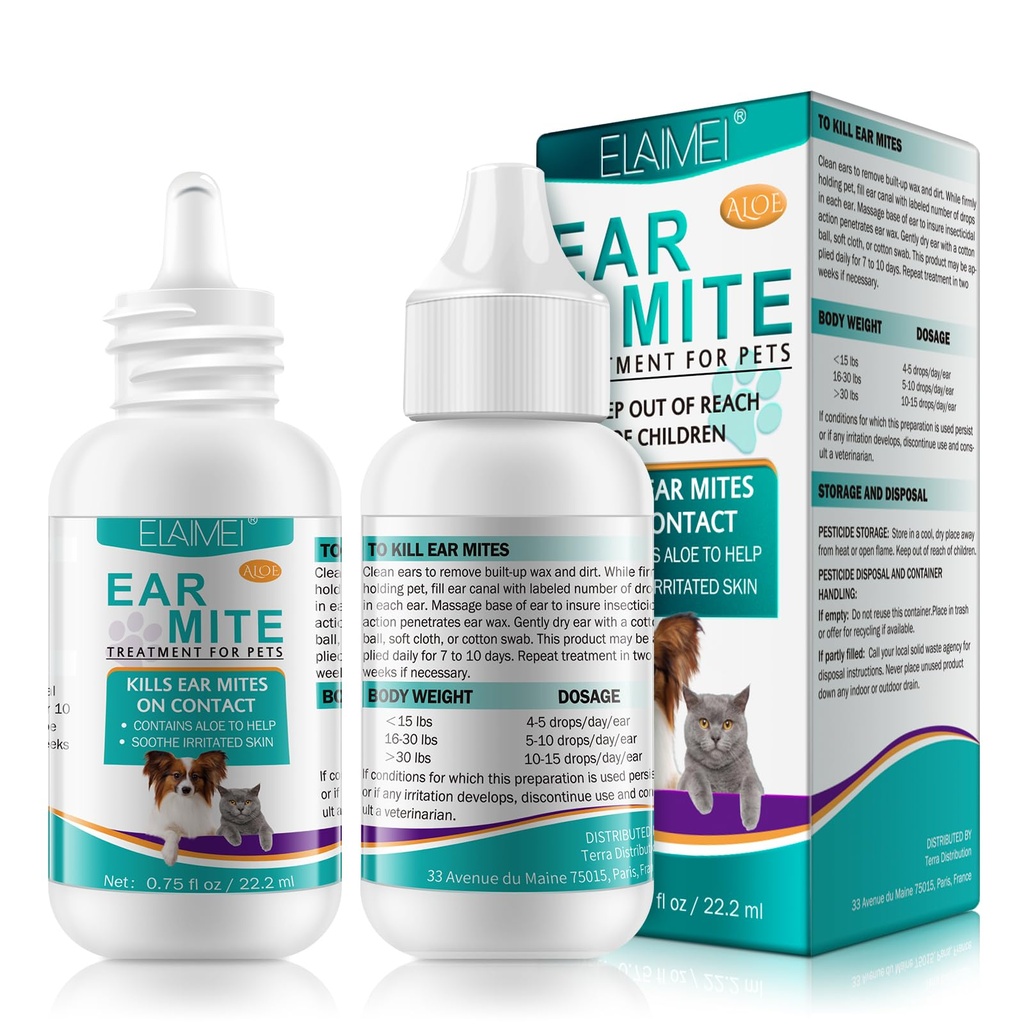 Ear Mite Treatment for Dogs, Dog Ear Treatment, Ear Mite Treatment for Dog Yeast Enfeksiyon, Alleviation Suffering from Ear Mites & Itching and Odours Stinky Things for Dogs Ears