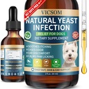 VICSOM Doğal Köpek için Enfeksiyon Tedavisi, Itchy Skin & Ear Tedavisi Doğal Destek Alerji Yardımı, Köpek Yeast Enfeksiyonu Yardımı, Irritation, Itching & Inflammation 60 ml