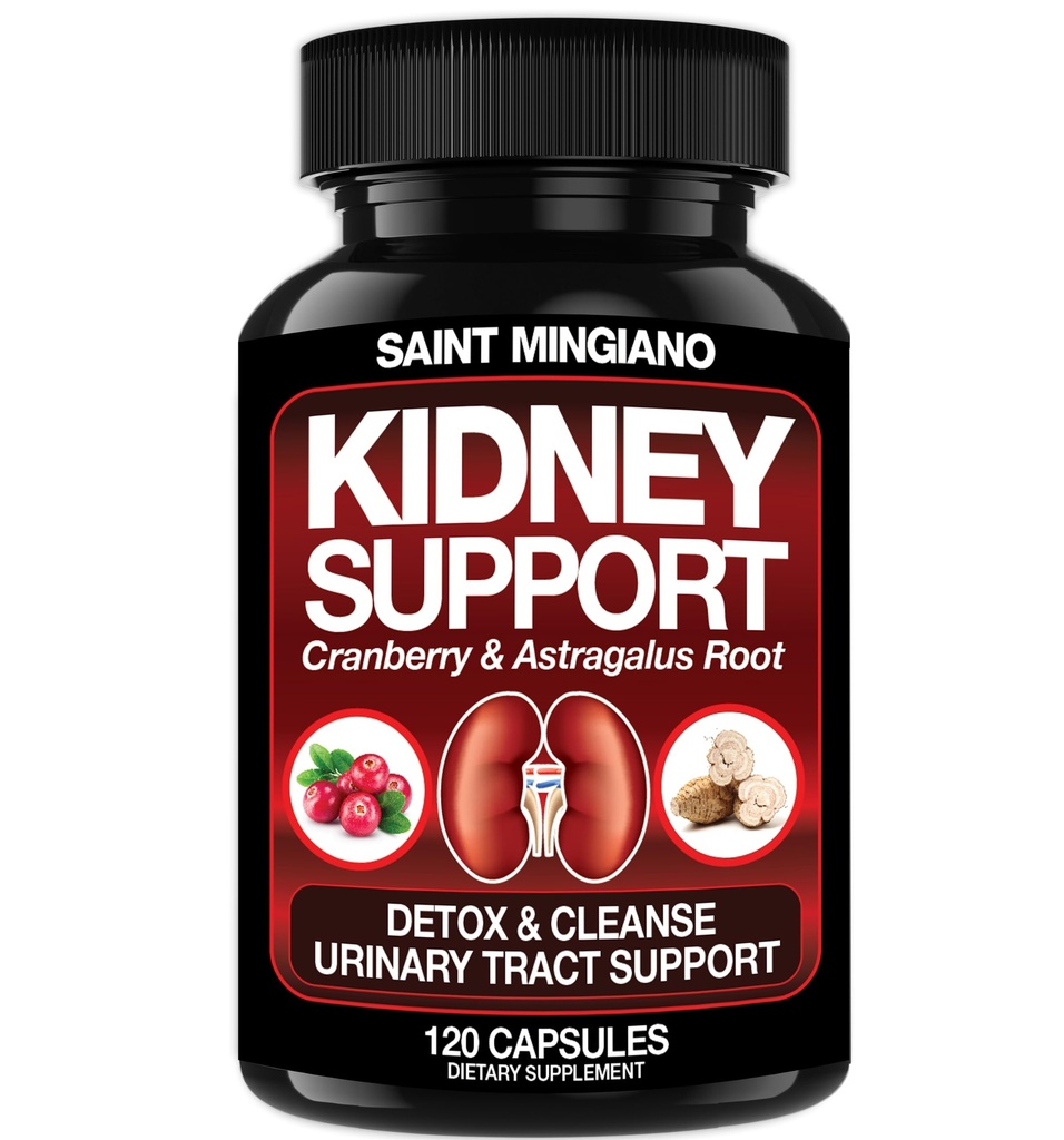 Kidney Support Cleanse Detox & Tamir -120 Capsules - Cranberry & Astragalus Root Pills for Women and Men | High Strength Liver Cleanse Detox Destek Urinary Tract & Bladder Health