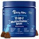 Zesty Paws Senior Dog Multivitamin Tedavileri - Köpekler için Glucosamine + Digestive Enzymes & Probiyotikler - Skin & Coat + Immune Health Chicken - Advanced - 90ct
