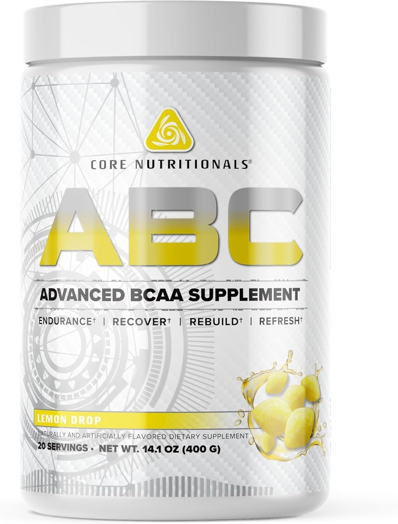 Core Nutritionals ABC Advanced BCAA Supplement | Amino Asit Kurtarma | Glutamine, Beta Alanine, Citrulline Malate | 20 Hizmet (Lemon Drop)