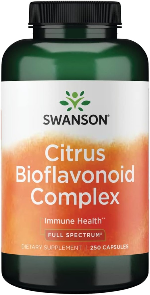 Swanson Full Spectrum Citrus Bioflavonoid Complex - Βοηθά την βιταμίνη C απορρόφηση και την προώθηση της ανοσοποιητικής υγείας - Τυποποιημένη σε 50% Bitter Orange Bioflavonoids - (250 κάψουλες) 1 Συσκευασία