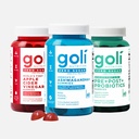 Goli Zero Sugar Trio - World's First 3-in-1 Pre, Post, Probiyotik, Apple Cider Vinegar, Ashwagandha & L-Theanine, D-Bottle Set)