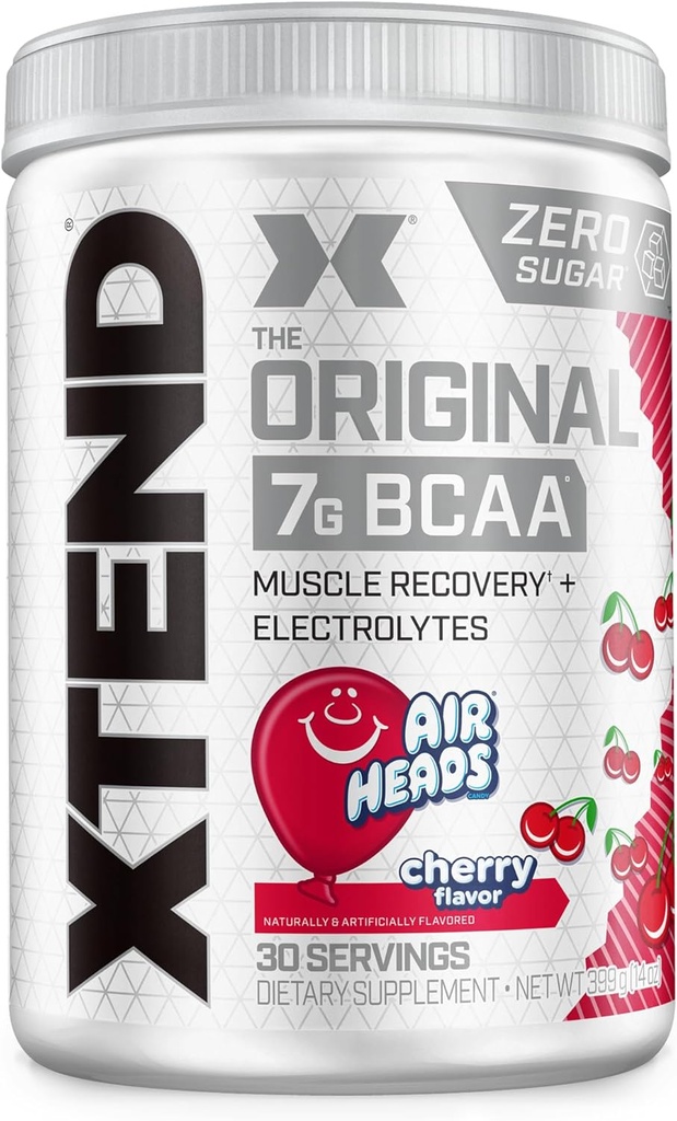 Xtend Original BCAA Toz Airheads Candy Flavor, 7g BCAA ve 2.5g L-Glutamine, Sugar Free Post Workout Muscle Recovery Drink with Reese Acids for Men & Women, 30 Services