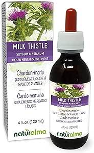 Doğalma Süt Butle (Silybum marianum) Meyve ve onunb Alkol-Free Tincture - 4 fl oz Sıvı Ekstraksiyon - Herbal Supplement - Vegan
