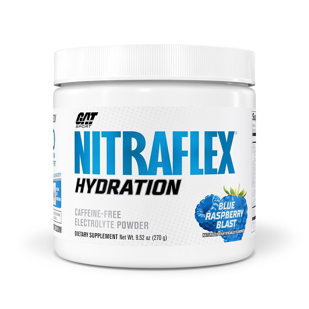 GAT SPORT Nitraflex Hydration Powder, Performance Electrolytes, 45 εξυπηρετήσεις (45 εξυπηρετήσεις, Blue Raspberry)
