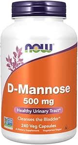 Τώρα Τρόφιμα D-μαννόζη 500 mg, 240 κάψουλες Veg