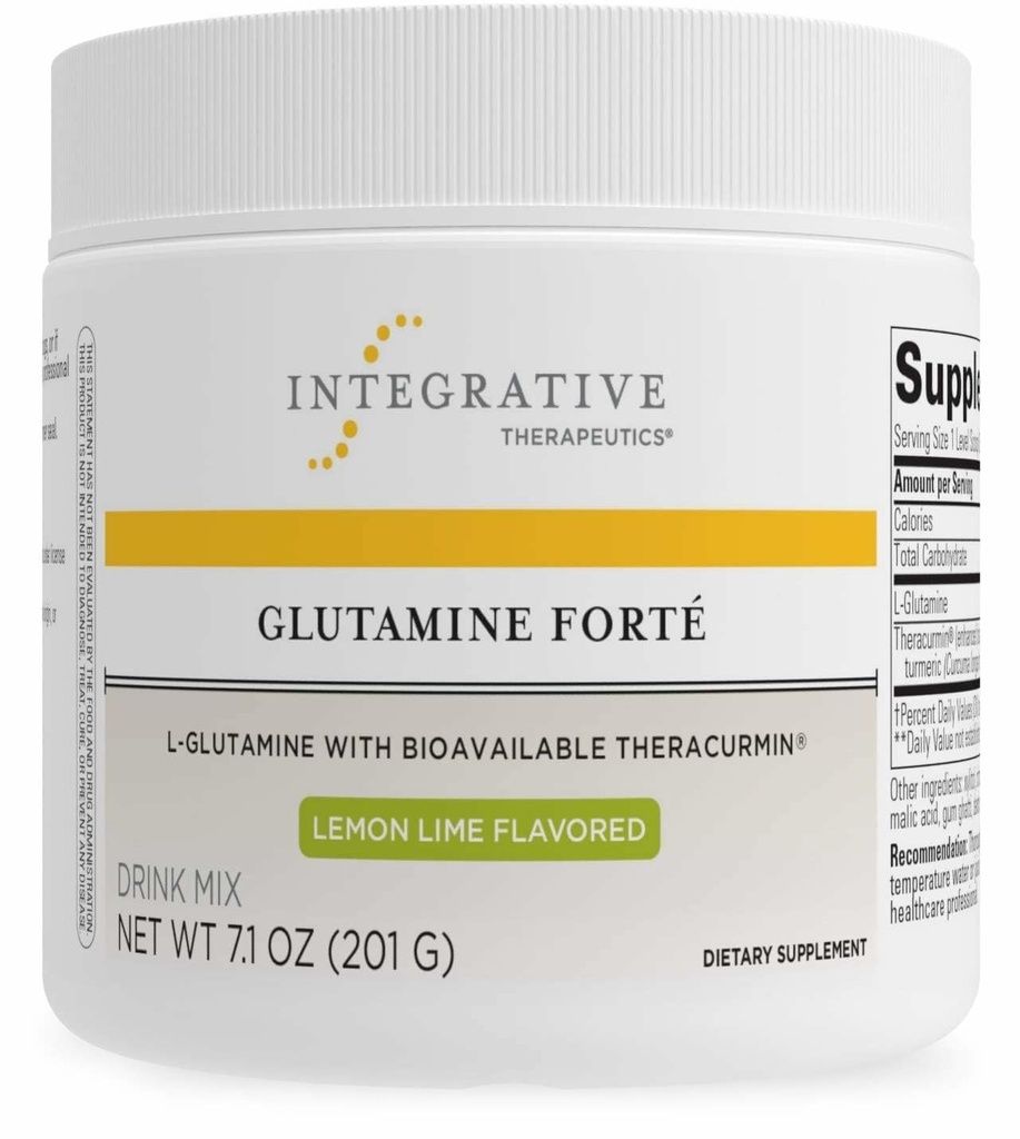 Bütünleştirici Tedaviler Glutamine Forté - Daily Health Supplement* - Gut Support Drink Mix* - Vegan, Gluten-Free & Dairy-Free - Lemon Lime Flavored - 7.1 oz (30 hizmet)