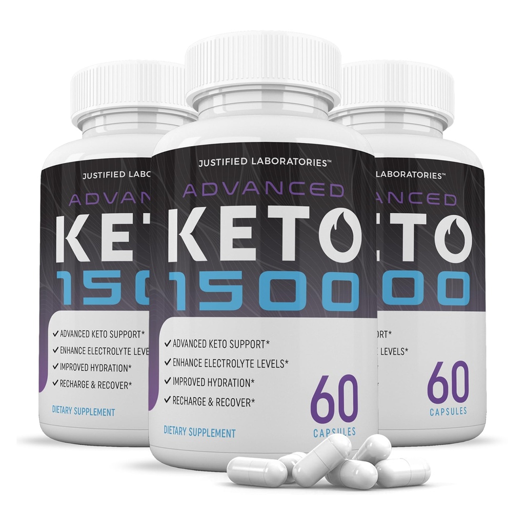 (3 Pack) Advanced Keto 1500 Keto Χάπια 1275MG Νέα & Βελτιωμένη Φόρμουλα Περιέχει μηλίτη μηλίτη εξαιρετικά παρθένο ελαιόλαδο σκόνη πράσινο φύλλο τσαγιού 180 κάψουλες