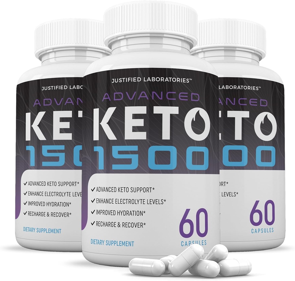 (3 Pack) Gelişmiş Keto 1500 Keto Pills 1275MG Yeni & Geliştirilmiş Formula Contains Apple Cider Vinegar Ekstra Virgin Zeytinyağı Toz Yeşil Çay Broşür 180 Capsules