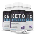 (3 Pack) Advanced Keto 1500 Keto Χάπια 1275MG Νέα & Βελτιωμένη Φόρμουλα Περιέχει μηλίτη μηλίτη εξαιρετικά παρθένο ελαιόλαδο σκόνη πράσινο φύλλο τσαγιού 180 κάψουλες