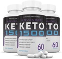 (3 Pack) Gelişmiş Keto 1500 Keto Pills 1275MG Yeni & Geliştirilmiş Formula Contains Apple Cider Vinegar Ekstra Virgin Zeytinyağı Toz Yeşil Çay Broşür 180 Capsules