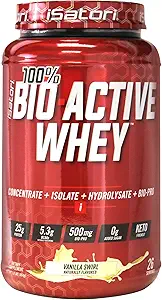 iSatori 100% Bio-Active Whey Protein Powder, Muscle Growth & Recovery with Whey Isolate, Hydrolysate, Concentrate, BCAAs & Colostrum Peptides, 25g of Protein Per Serving - Vanilla Swirl (26 Servings)