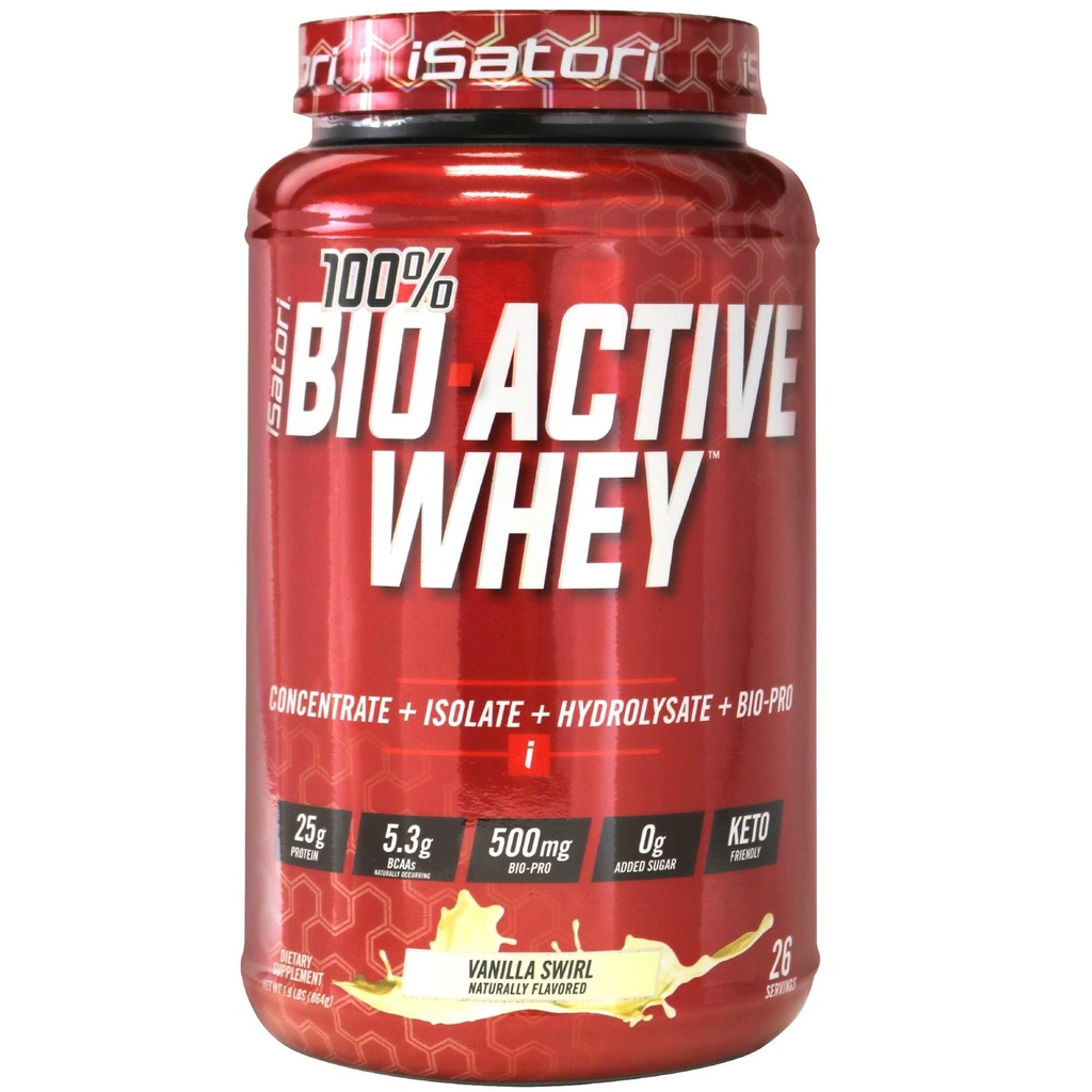 iSatori 100% Bio-Active Whey Protein Toz, Kas Büyüme ve Kurtarma Whey Isolate, Hydrolysate, Inter, BCAAs & Colostrumrum, 25g of Protein Per - Vanilla Swirl (26 hizmet)