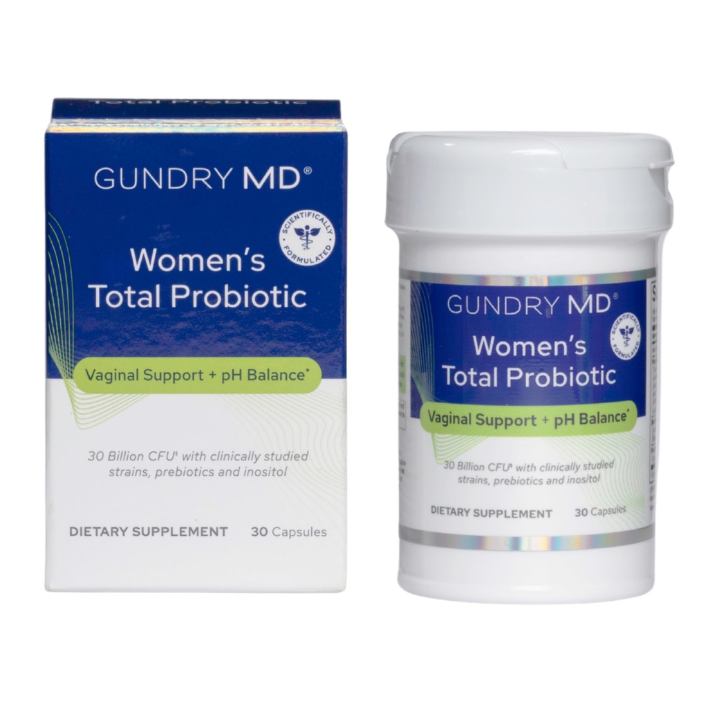 Gundry MD Women's Total Probiotic - Women's Probiotic for Vaginal Support & Digestive Health - 30 Capsules