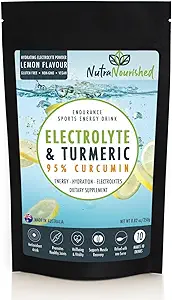 Elektrolyte Toz Turmeric'den% 95 Saf Organik Curcumin ile bir araya geldi - Spor Enerji Iklim Mix - Hydration Toz Şeker Ücretsiz - Lemon Flavor Turmeric