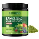 NATURELO Ακατέργαστα Πράσινα Superfood Powder - Μη γλυκαντικά - Ενισχύστε την ενέργεια, Detox, Βελτιώστε την υγεία - Βιολογική Spirulina - Σιτάρι Grass - Ολόκληρη διατροφή τροφίμων από φρούτα & λαχανικά - 480 γραμμάρια
