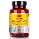 FAMILI+ 180 Days Vegan Vitamin D3+K2 Softgel with Coconut MCT Oil | 2000IU Plant Source Vitamin D3 + 100 mcg Vitamin K2 MK-7 | for Bone, Muscel, Immune, Teeth & Heart Health | 100% Vegan no-Gelatin
