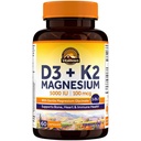 Vitalitown Vitamin D3 K2 with Magnesium, 5000 IU D3, 100 mcg K2 as MK-7, Magnesium Glycinate, Non-GMO, No Gluten, 3-in-1 Formula for Bone, Heart & Immune Health, 60 Capsules