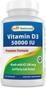Best Naturals Vitamin D3 50,000 IU with MK-7 K2 200 mcg – 90 Veg Capsules – High Potency – Non-GMO, Gluten Free