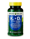 Vitamin K2 + D3 • 5000 IU D3 + Vitamin K2 • Bone, Heart & Immune Support • 90 Vegetarian Capsules • Non-GMO by Spring Valley + Daily Supplement Tracker Sticker