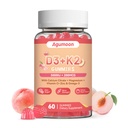 Vitamin D3 K2 Gummies for Adults - Vitamin D3 5000IU + K2 (MK-7) 200mcg, with Calcium Citrate, Magnesium Citrate, Omega-3 for Bone, Muscle, Teeth Immune - 60 Gummies