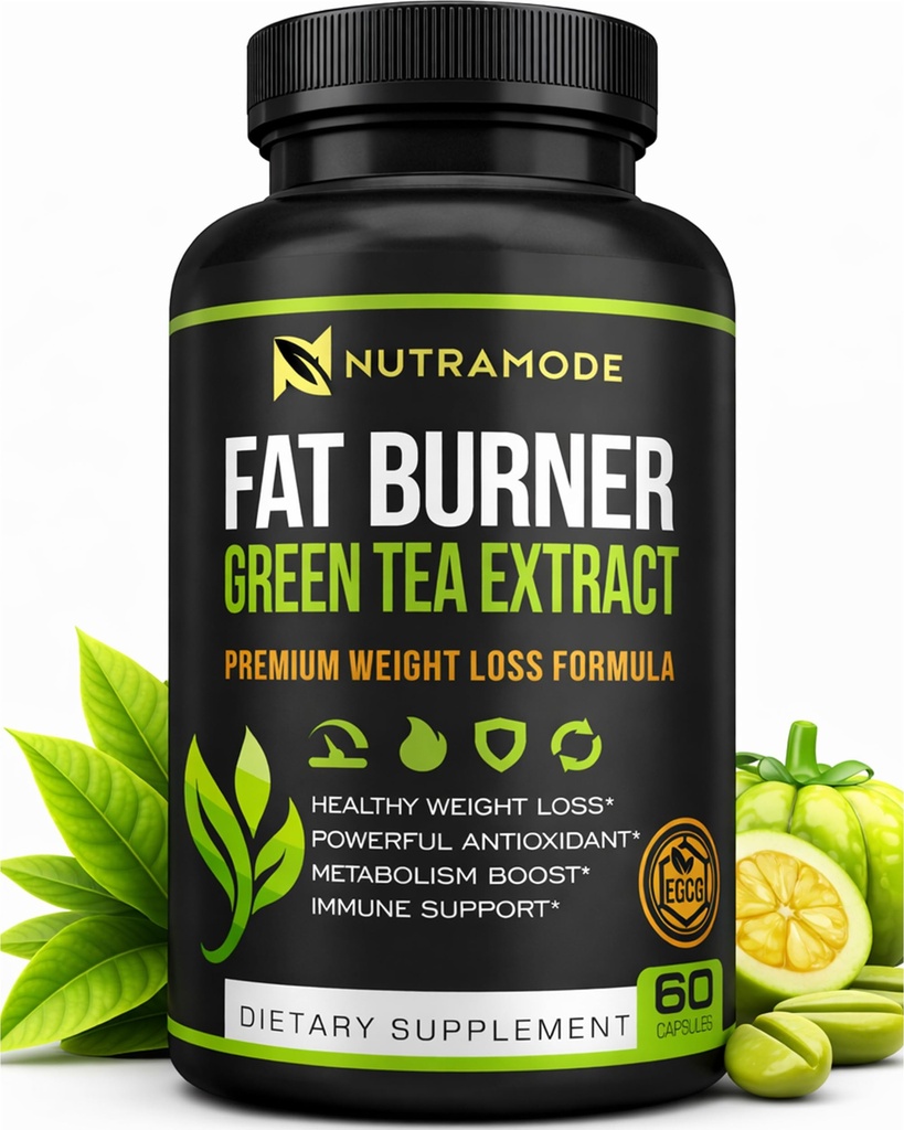 Green Tea Weight Loss Diet Pills for Women & Fat Burner for Men, GLP-1 Activate Weight Loss Supplement with Green Coffee Bean & Raspberry Ketones, Appetite Suppressant & Metabolism Booster - 60 caps.