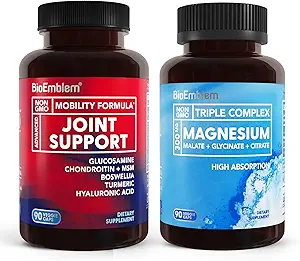 BioEmblem Triple Magnezyum Kompleksi ve Gelişmiş Ortak Sağlık, Vegan, Non-GMO