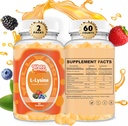 L-Lysine Gummies 1000mg - Çocuklar ve Yetişkinler için L-Lysine Supplements - Lip ve Cold Sore* Kadınlara Destek - B12 Vitamini Olan Lysine Gummies - Vegan, GMO, Gluten-Free, 120 Counts