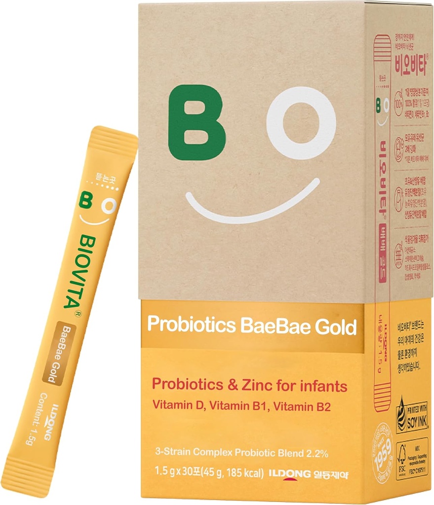 Bebek Probiyotiks Toz (30 Sticks, 30 Gün) - Sağlıklı Immune & Digestive System, Bebekler ve Bebekler için Tamam. B, VitaminD, çinko