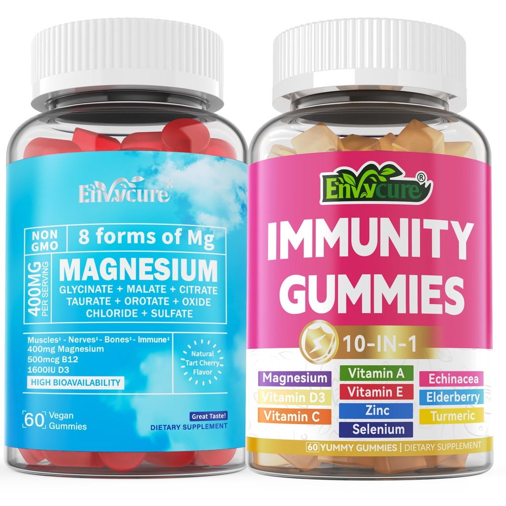 envycure Magnesium Gummies 400mg,+ Immune Support Gummies
