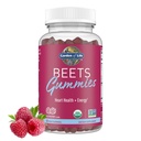 Life Organic Beet Root Gummies, Pectin ile Antioksis, C vitamini, D & B12 for Heart Health & Energy – Beets Gummies – Vegan, Gluten Free, Non GMO, Raspberry, 30 Servisler