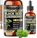 8in1 2900 mg Oregano Drops Black Seed Oil Liquid | Contains Carvacrol | Qu, Elderberry, Olive Leaf, Quercetin, Bromelain - 2 Fl Oz