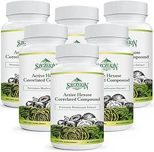Aktif Hexose Corlev bileşikler 1500 mg Supplement, Natural 8 Mushroom Extract Supplement, Immune System, Liver Function, Natural Killer ve T Hücreler Aktivitesi, 540 Veggie Capsules