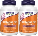 Now Supplements,Berberine HCL 500 mg,Supports Glucose Metabolism*,90 Veg Capsules,(Pack of 2)