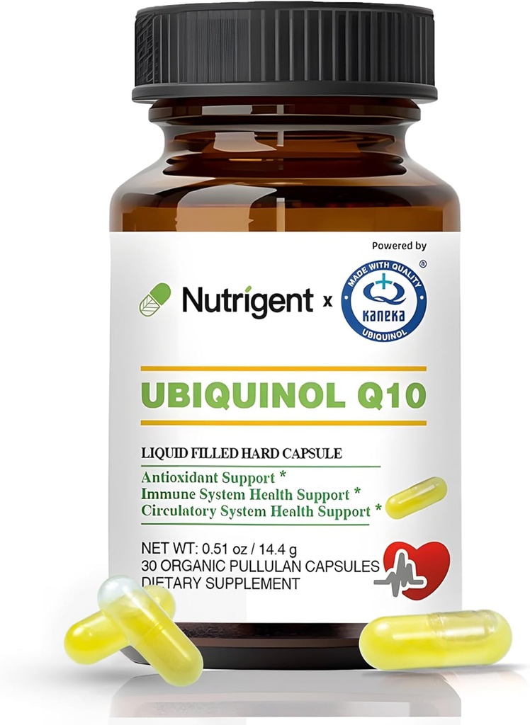 Ubiquinol CoQ10 50 mg, Liquid Filled Organic Capsules, Υψηλής Απορρόφησης Συμπληρώματα Συνένζυμου Q10, Αντιοξειδωτικό για την Καρδιά Υγεία & Παραγωγή Ενέργειας, 30 Count