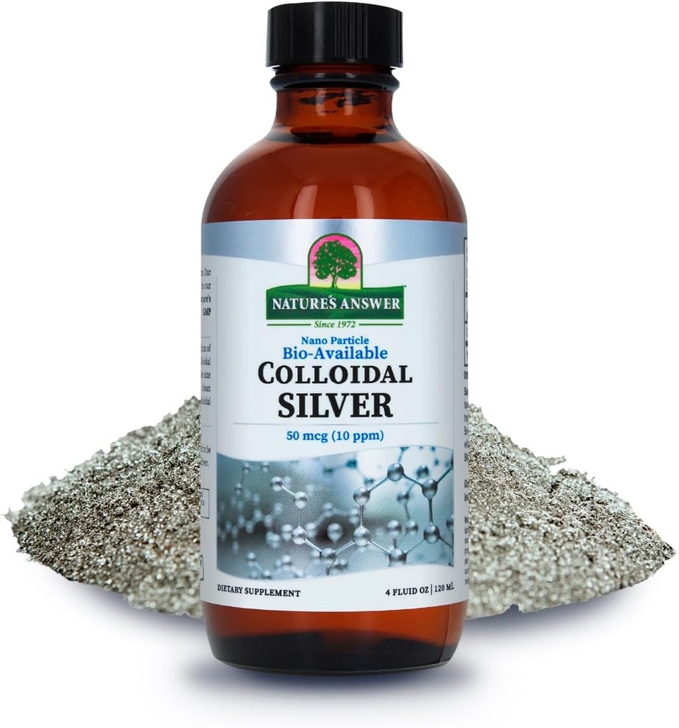 Colloidal Silver Liquid 10 PPM 50 MCG High Potency Superior Elemental Silver Liquid Salve Immune Support Supplement, 4 fl. oz | Natural Immune Support | Safe Dose | High Effectiveness