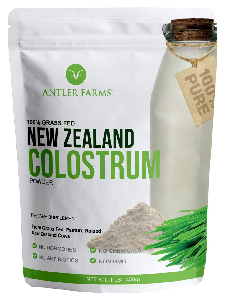 Antler Farms% 100 Pure New Zealand Colostrum, 30 Hizmet, 1 lb - Grass Fed, Pasture Yükseltilmiş, Temiz Kaynaklandı, Soğuk Süreç Edildi, Undiled, High IgG Content