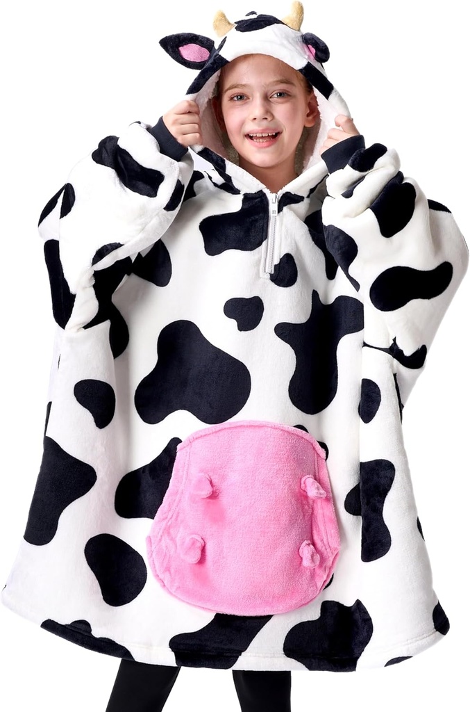 Giggling Getup Wearable Blanket Hoodie for Girls and Boys Sherpa Fleece Hoodedet Tershirt Izpa Sherpa Wearable at Overscale Hoodie with Giant Pocket & arms
