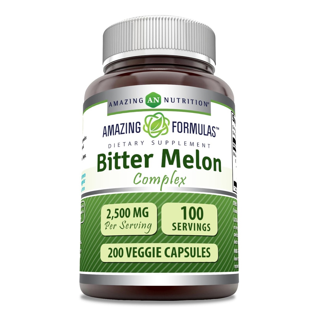 Amazing Formulas Bitter Melon Complex Supplement | 2500 Mg Per Serving | 200 Veggie Capsules | Non-GMO | Gluten Free | Made in USA