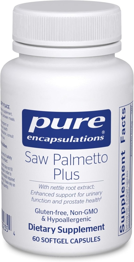 Pure Encapsulations Saw Palmetto Plus | Nettle Root Extract to Support Urinary Function | 60 Softgel Capsules