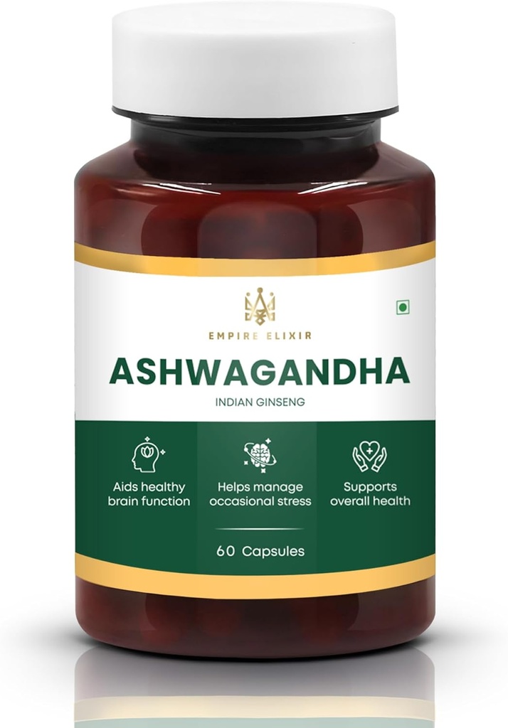 Ashwagandha Capsules 450 mg | 60 Kont | Erkekler ve Kadınlar için Herbal Supplement | Non-GMO | Adaptogen | Enerji ve Sağlık Desteği