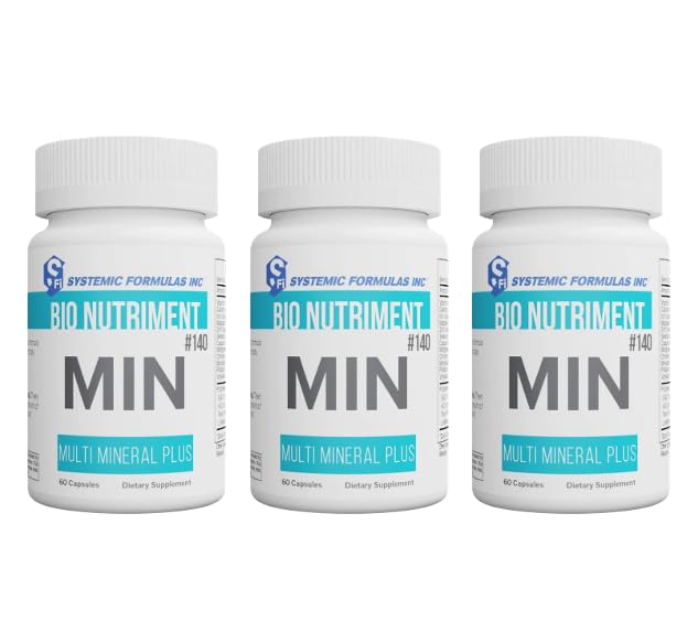 Systemic Formulas MIN #140 Multi Mineral Plus – 60 Capsules | Essential Mineral Complex for Daily Wellness, Cellular Replenishment & GeoMetal™ Keychain Pill Holder (Pack of 3)
