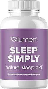 Lumen Naturals Sleep Aid for Adults, Herbal Supplement with Melatonin, Valerian Root, Magnesium, Βαθύς Ύπνος Υποστήριξη για την προώθηση της ηρεμίας βαθύ ύπνο για καλύτερη ξεκούραση - 60 κάψουλες