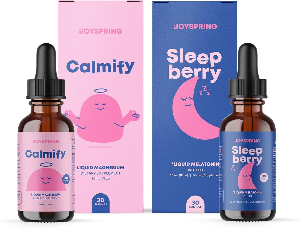 JoySpring Calmify Glycinate and Liquid Melatonin for Kids